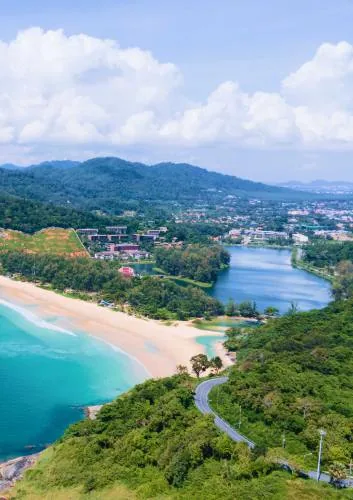 Nai Harn Lake and beach from above