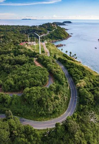 Coastal road to the windmill viewpoint, Phuket