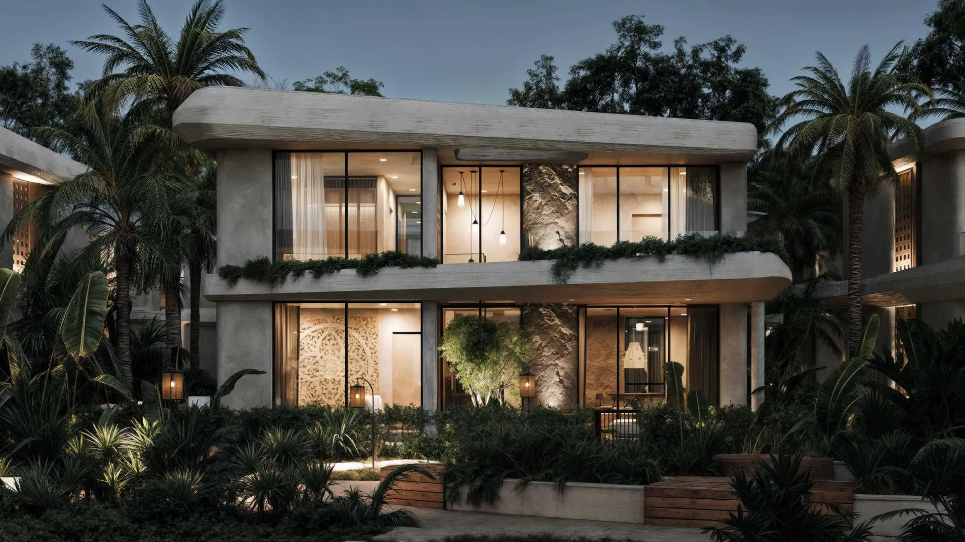 3 bedroom villa exterior at Sunny Moon Village (illustrative render)