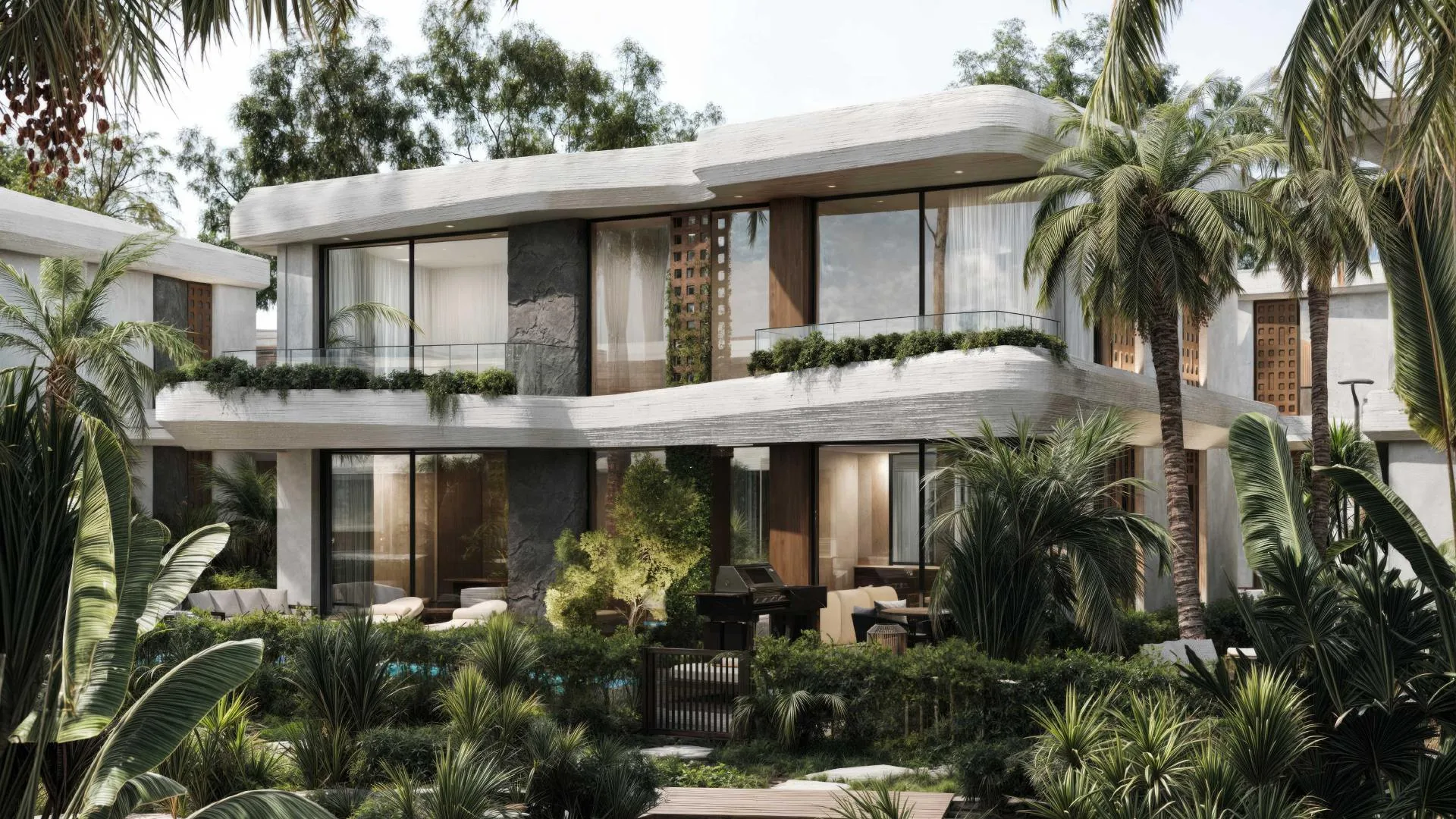 Four-bedroom villa exterior (illustrative render)